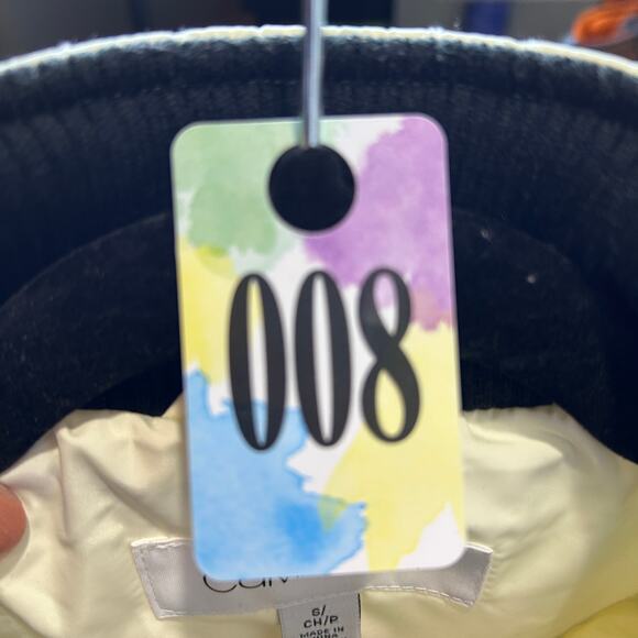 Calvin Klein Poly Filled Puffer Vest Sweater Side Ribbed White/Black Women Small - Picture 10 of 10